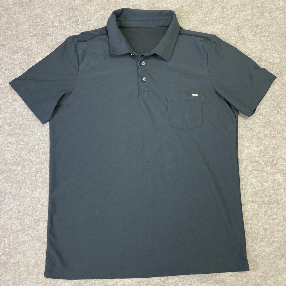 Vuori Mens Short Sleeve Performance Polo Shirt M Charcoal Gray Chest Pocket